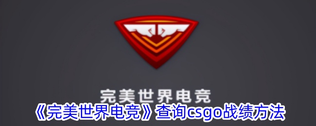 完美世界电竞查询csgo战绩方法