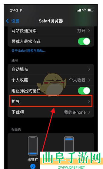 safari浏览器拓展设置方法