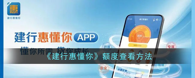 建行惠懂你额度查看方法
